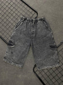 Bermuda jeans cargo "Cinza"