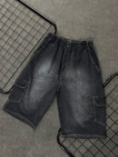 Bermuda jeans cargo"preto"